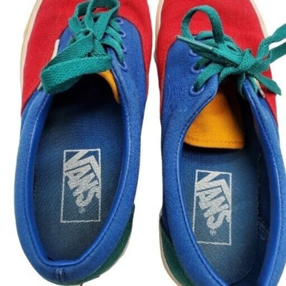 Vans Unisex Off‎ The Wall 500714 Blue/Red/Yellow Shoes Sneakers Size M 5.5 W 7